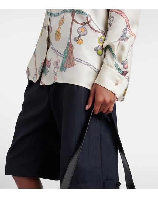Versace Metallic Printed Silk Twill Shirt