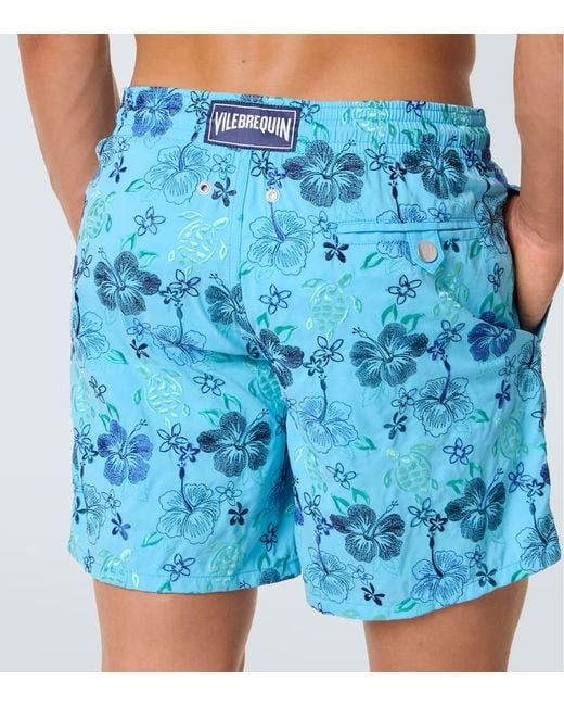 Vilebrequin Blue Mistral Floral Swim Trunks for men
