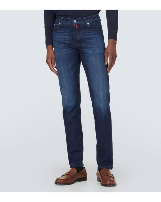 Kiton Blue Slim Jeans for men