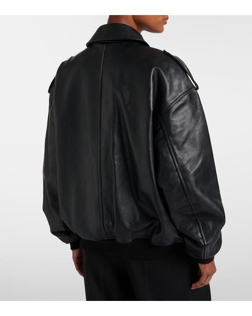 Frankie Shop Black Viper Leather Jacket