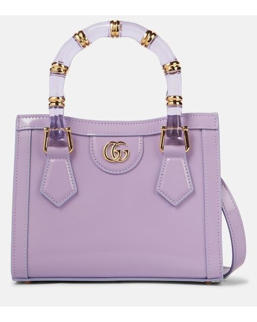 Gucci Purple Diana Mini Leather Tote Bag
