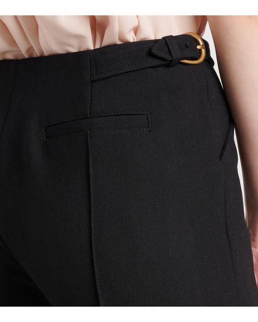Chloé Black Virgin Wool Crepe Capri Pants