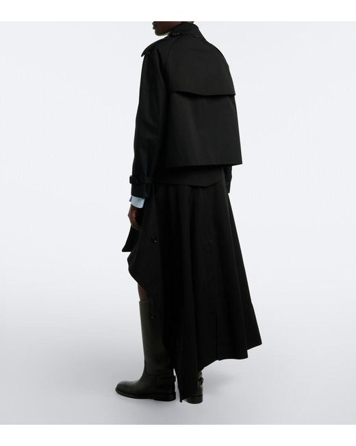 Burberry Black Asymmetric Cotton Maxi Skirt