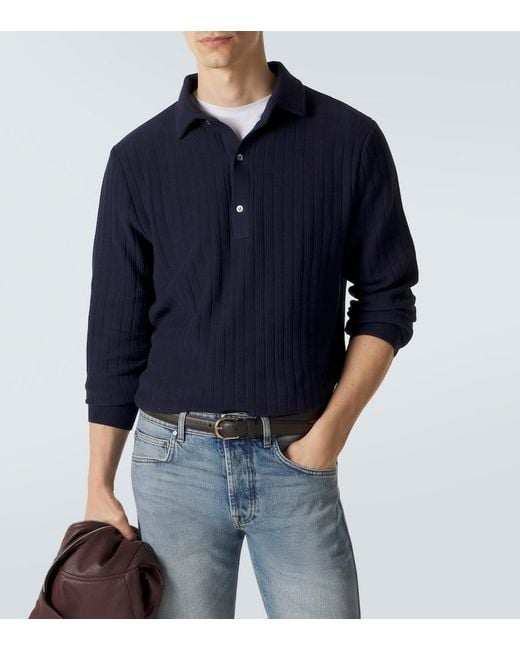 Lardini Blue Cotton Polo Sweater for men