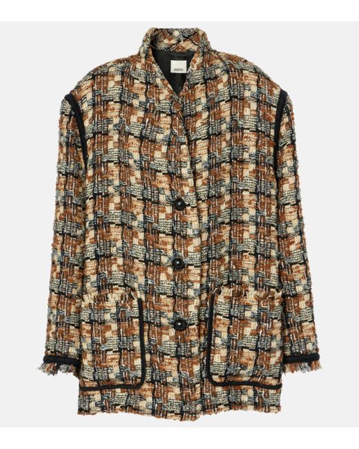 Isabel Marant Multicolor Elanore Wool-Blend Tweed Coat