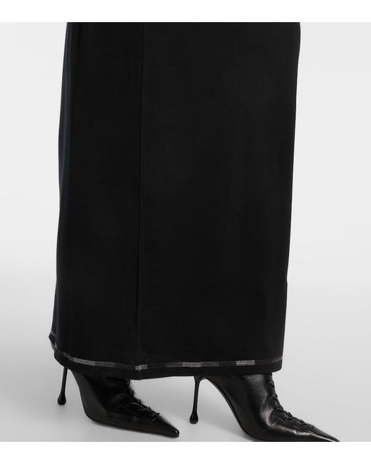 Jean Paul Gaultier Black Printed Jersey Maxi Dress