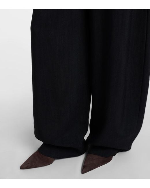 Alaïa Black Barrel-Leg Pants