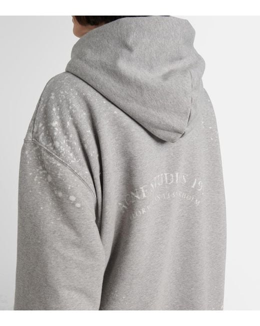Acne Gray Logo Zip-Up Hoodie