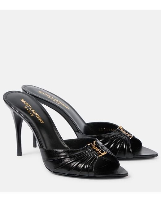 パンプス SAINT LAURENT BLACK BABYLONE 90 PUMPS Babylone Breteuil 90 leather slingback pumps in black
