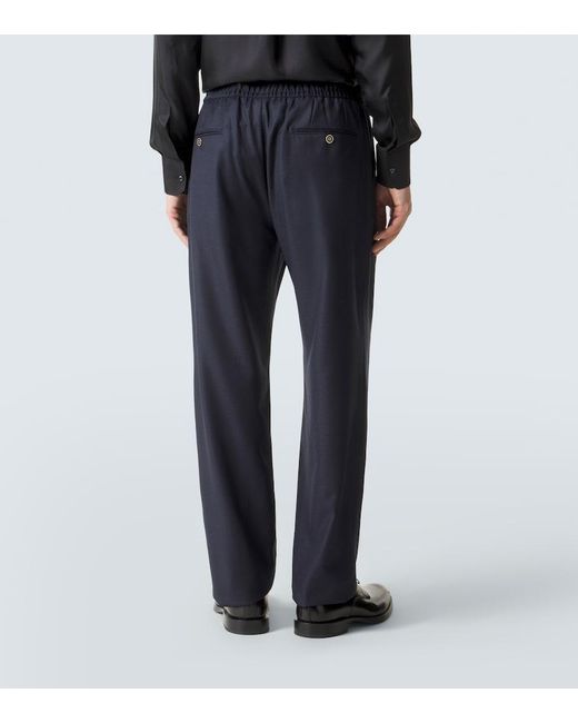 Dolce & Gabbana Blue Virgin Wool Straight Pants for men