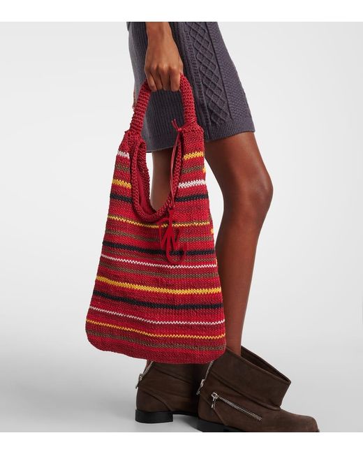 J.W. Anderson Red Tote Bag Aus Baumwolle Mit Leder