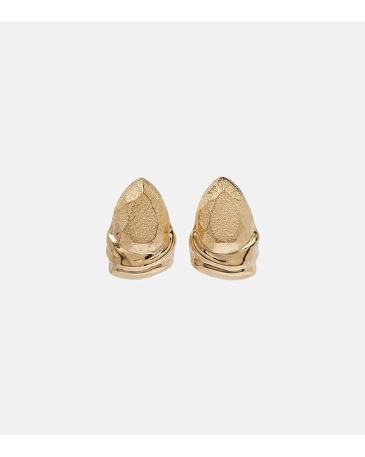 Oscar de la Renta White Plated Earrings
