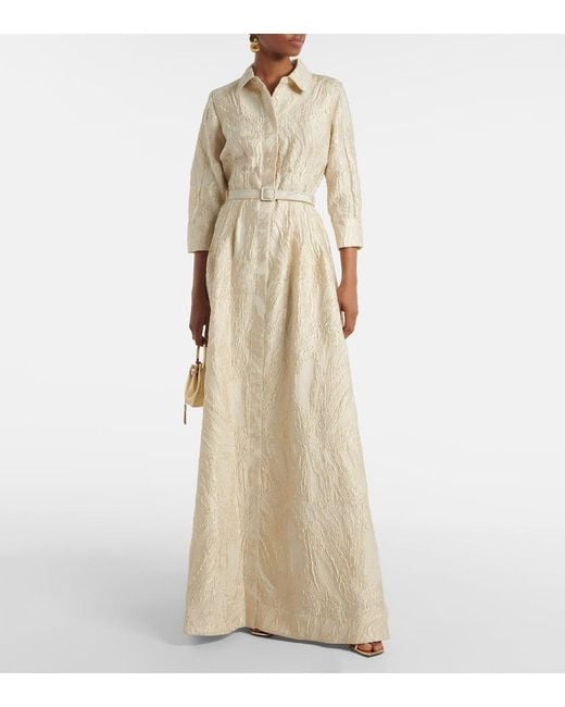 Jonathan Simkhai Natural Courtney Embellished Jacquard Gown