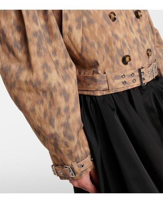 Ganni Brown Printed Cotton-Blend Jacket