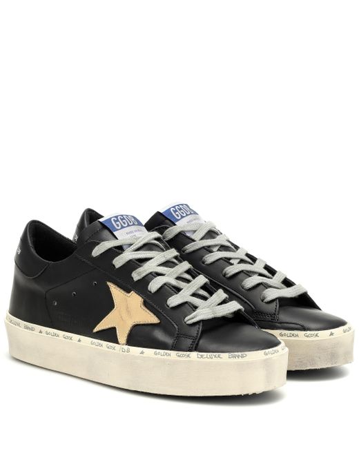 Golden Goose Deluxe Brand Black Hi Star Leather Sneakers