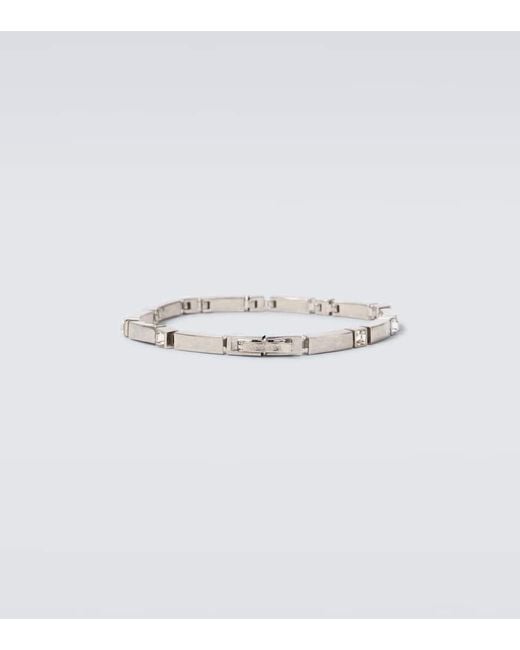 Bracciale Con Cristalli di Saint Laurent in Metallic da Uomo