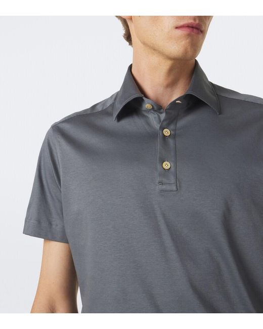 Polo De Jersey De Algodon Kiton de hombre de color Gray