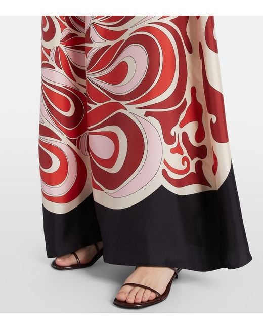 LaDoubleJ Red Silk One-Shoulder Roy Maxi Dress