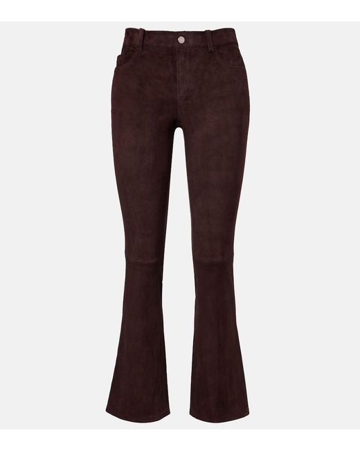 Stouls Purple Dean 22 Suede Flared Pants