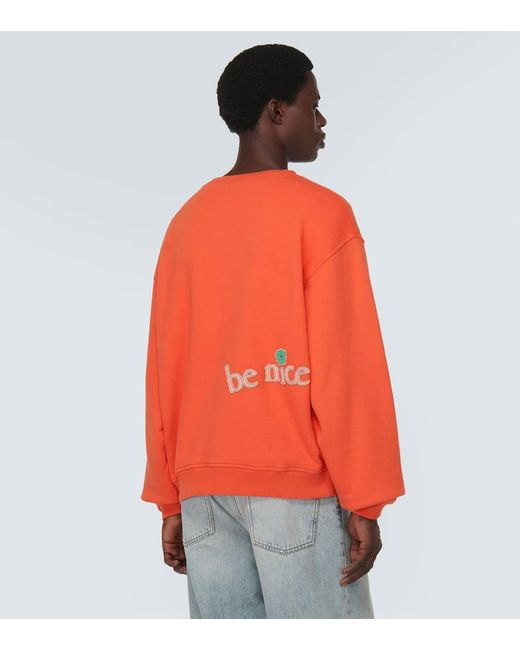 ERL Sweatshirt aus Baumwoll-Jersey in Orange für Herren