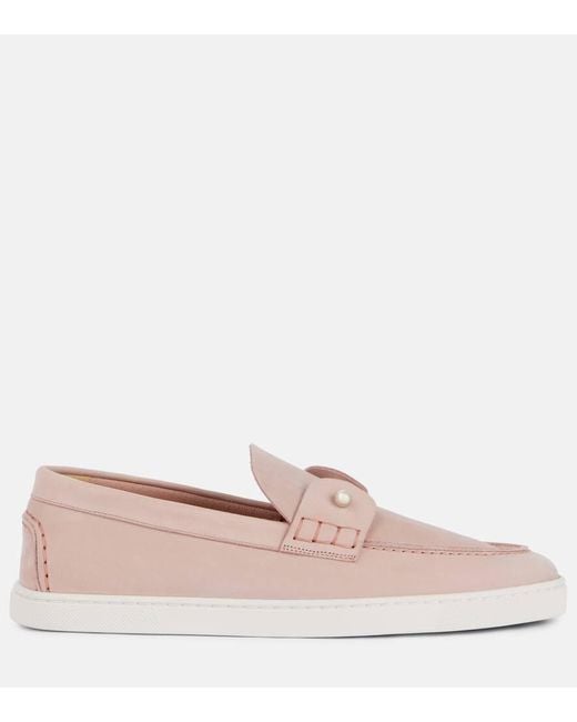 Mocassins Chambeliboat En Daim Christian Louboutin en coloris Pink