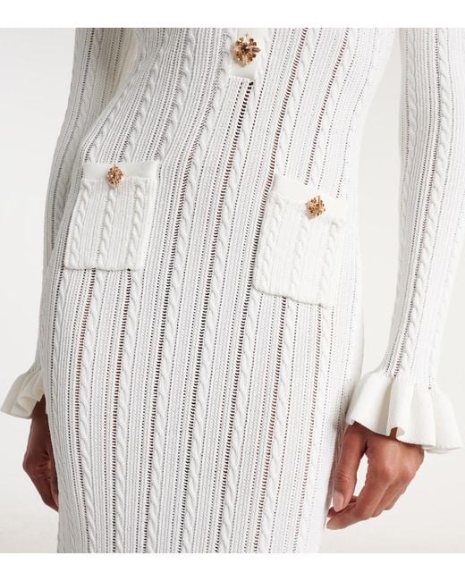 Self-Portrait White January Embellished Midi Dress