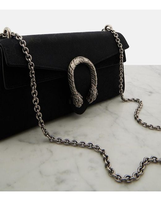 Gucci Black Dionysus Small Gg Canvas Shoulder Bag