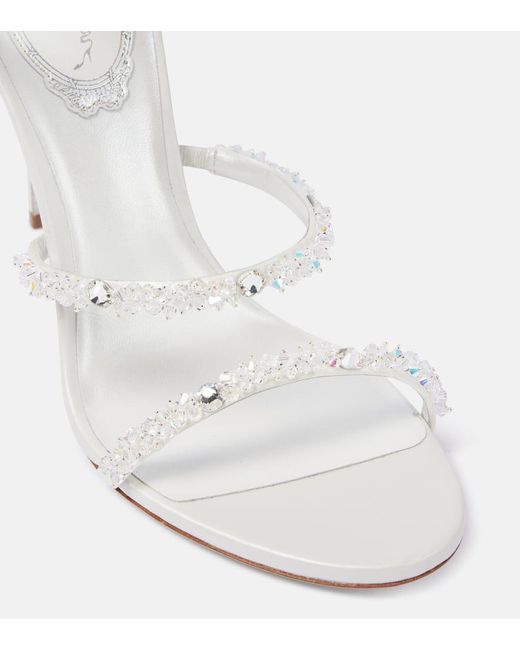 Rene Caovilla White Sandalen Cinderella Cleo 105 Mit Kristallen