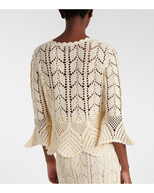 Zimmermann Natural Crochet Cotton Top