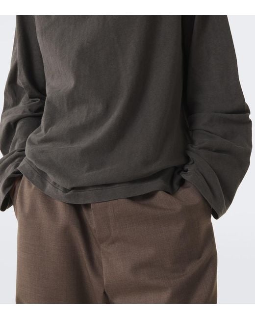 The Row Black Marcielo Cotton Half-Zip Top for men