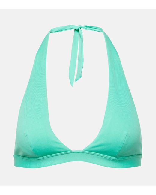 Max Mara Green Halterneck Bikini Top