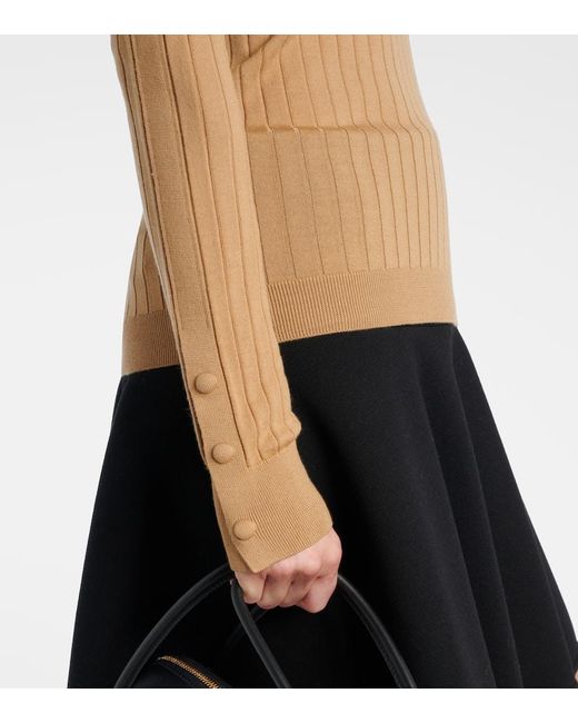 Jersey De Cuello Alto De Lana Y Cachemir Moncler de color Natural