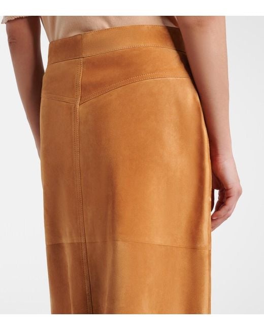 Chloé Brown Suede Midi Skirt