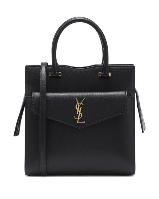 Saint Laurent Black Uptown Small Leather Tote