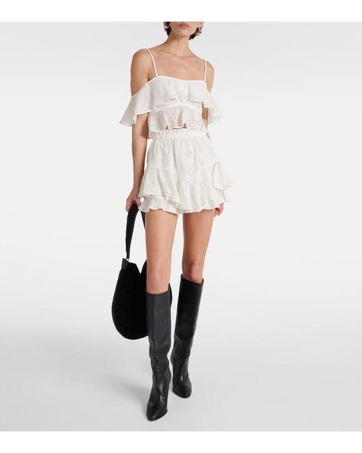 Isabel Marant White Eliani Cropped Top
