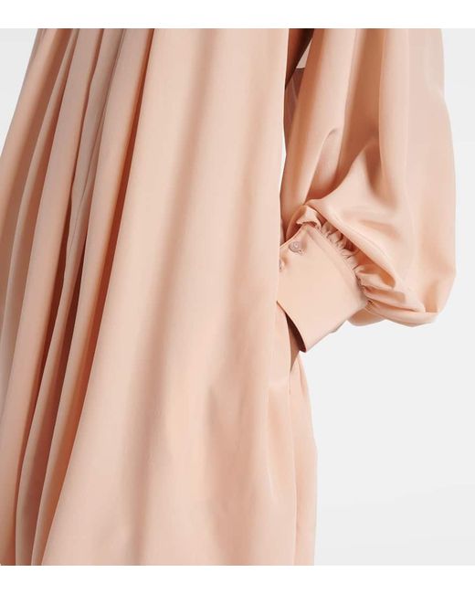 Stella McCartney Pink Gathered Open-Back Silk Chiffon Minidress