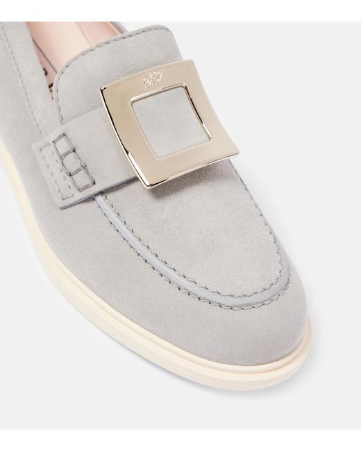 Roger Vivier White Viv' Rangers Leather Loafers
