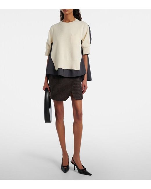 Coperni Gray Pinstripe Wrap Skirt