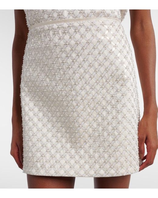Dorothee Schumacher White Sparkling Statement Sequined Miniskirt