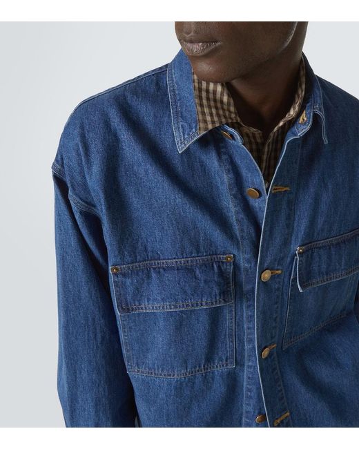 Camisa De Denim Auralee de hombre de color Blue