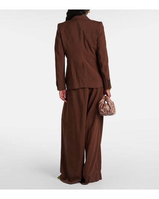 Dries Van Noten Brown Double-Breasted Blazer