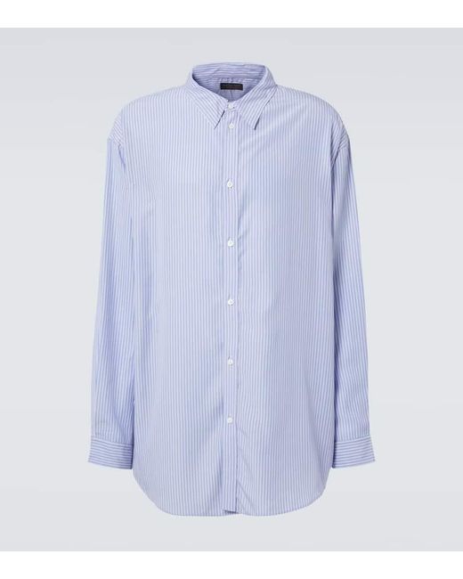 Camicia Oversize A Righe di Balenciaga in Blue da Uomo