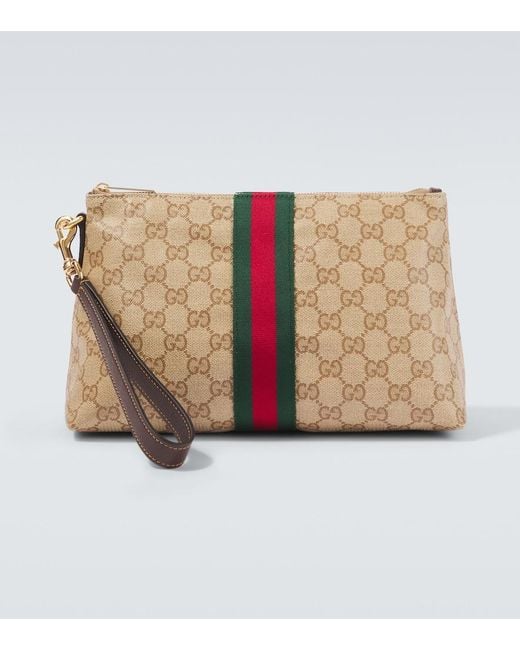 Gucci Natural Small Gg Canvas Pouch for men