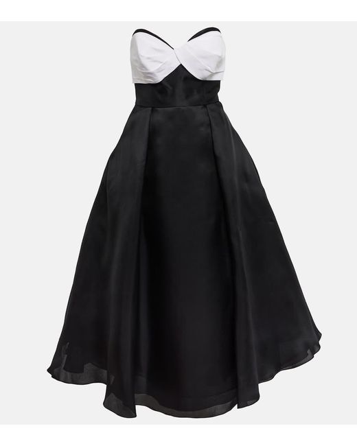 Carolina Herrera Black Strapless Sweetheart Neckline Dress