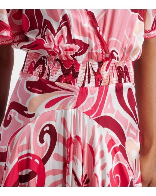Poupette Red Mabelle Satin Maxi Dress