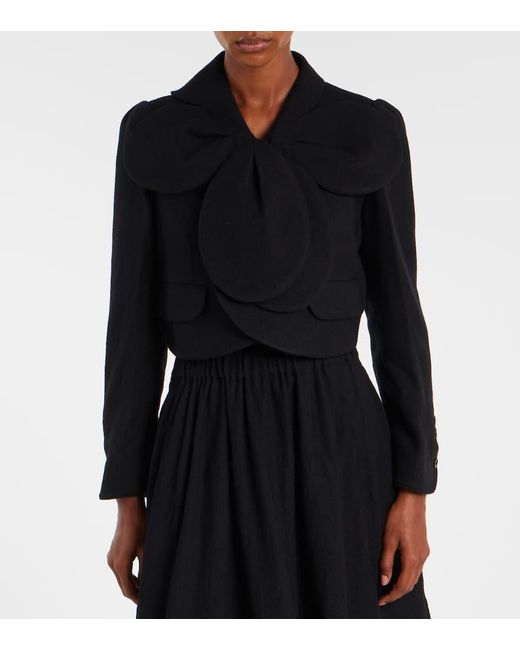 Noir Kei Ninomiya Black Cropped Wool Jacket