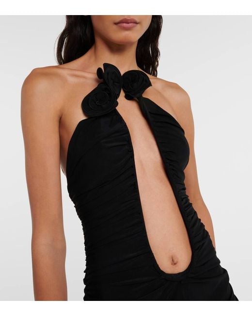 Magda Butrym Black Strapless Plunge Maxi Dress