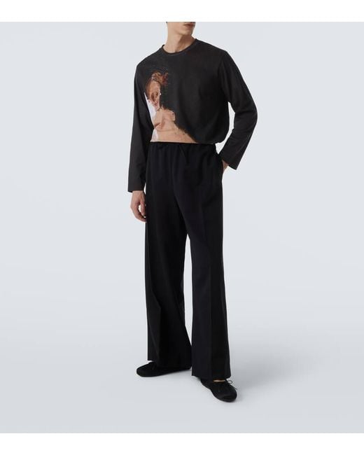 Simone Rocha Black Grip Satin Ballet Flats for men
