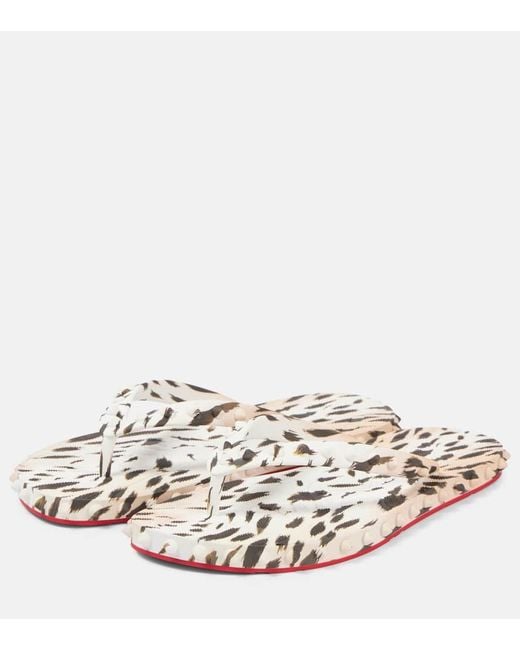 Christian Louboutin White Super Loubi Rubber Flip Flop