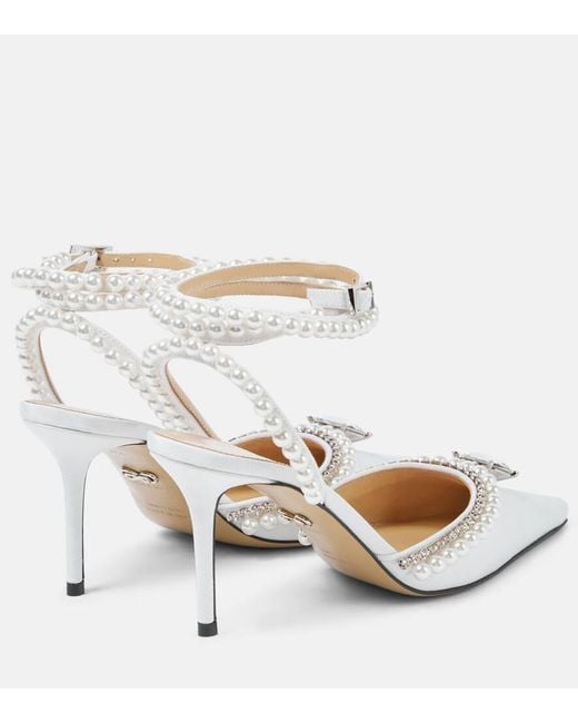 Mach & Mach Metallic Diamond Of Elizabeth Satin Pumps